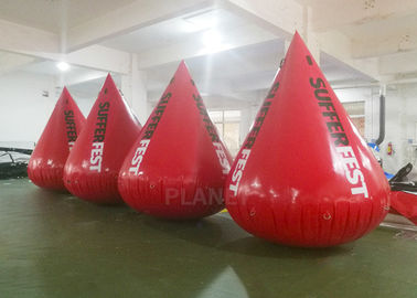 Warna Merah Inflatable Water Buoy 0,6 Mm PVC Tarpaulin Bahan Pencetakan Logo