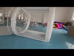 4m Dia Transparan Terbakar Tenda Camping Kubah Gelembung Dengan Terowongan kedap udara