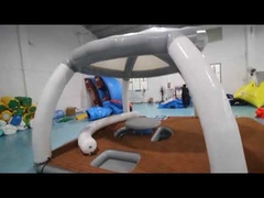 3.4x3.4m Floating Inflatable Docks Water Park Inflatable Resting Island Dengan Tent Bayangan