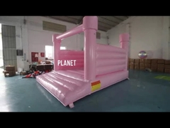 Castle Slide Inflatable Pastel Pink Inflatable Bouncer Putih Bounce Jumping