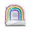 Penyewaan pesta luar ruangan terpal PVC Inflatable Rainbow bouncer dengan slide anak-anak combo bouncing house